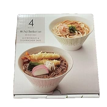Amazon.co.jp: 美濃焼 富士山どんぶり 4個セット 電子レンジ、食